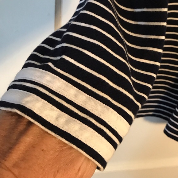 Talbots Navy and White Striped Tunic Top - Picture 5 of 7